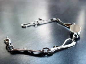 Back view of the Ophelia contemporary sterling silver bracelet.
