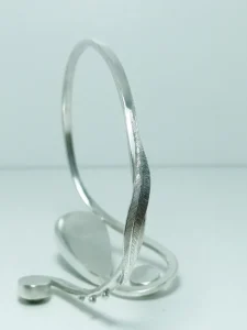 Back view of the Moonbound contemporary sterling silver bracelet.