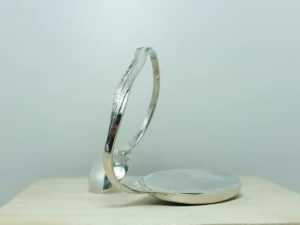 Back view of Deep Down contemporary sterling silver cuff bracelet