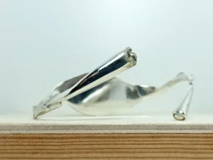 Back view of the Between contemporary sterling silver bracelet.