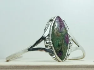 Three-quarter angle view of the Still Growing contemporary sterling silver bracelet.