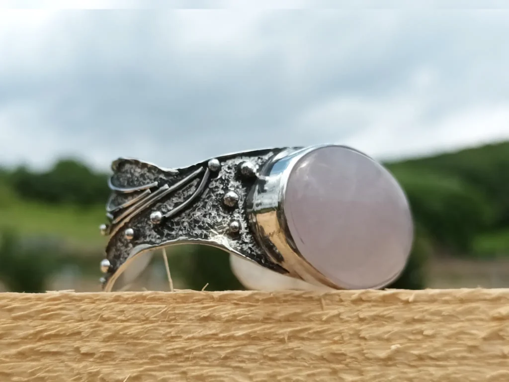 Alternative angled view of the Daybreak contemporary sterling silver bracelet.