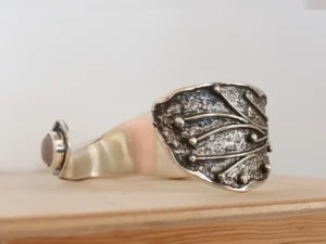 Back view of the Daybreak contemporary sterling silver bracelet.