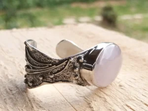Alternative angled view of the Daybreak contemporary sterling silver bracelet.