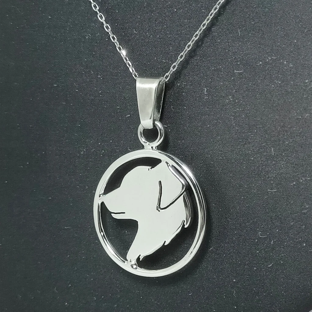 Memento handcrafted sterling silver dog pendant